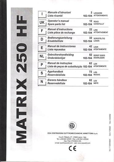 Usato Saldatrice Cea Matrix Hf In Vendita Presso Medesano Italia