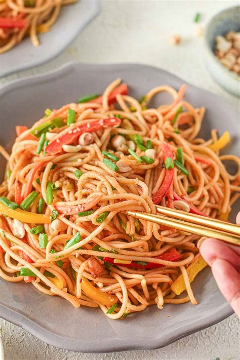 Delicious Spicy Thai Peanut Noodles Filling And Comforting