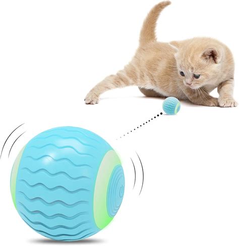 Interaktiver Katzenball Katzenspielzeug mit Minze füllbar mit LED