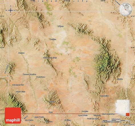 Satellite Map of Cochise County