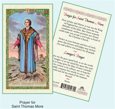 PRAYER CARD ST THOMAS MORE – Crosses & Medals