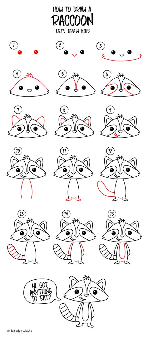 How To Draw A Raccoon Easy Drawing Step By Step Perfect For Kids