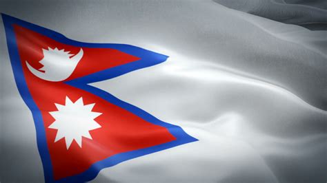 Nepal Waving Flag National D Stock Footage Video Royalty Free