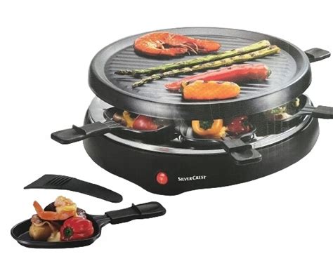 Raclette Grill Elektryczny SilverCrest Czarny 800W Sklep Opinie