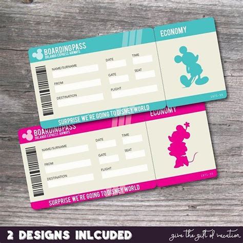 Disney World Ticket Template Free