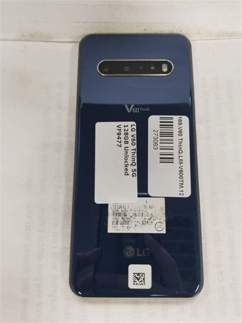 LG V60 ThinQ 5G 128GB Blue LM V600AM AT T Unlocked GSM World Phone