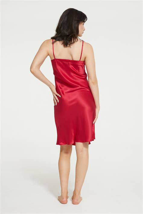 Silk Midi Slip In Ruby 100 Silk Ginia Ginia