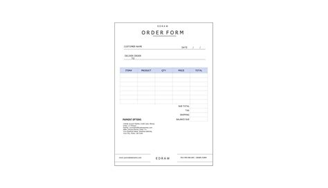 Order Form Template