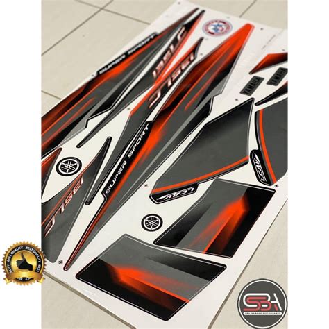 Sticker Stripe Bodyset Coverset Lc V Moritaka Hitam Oren Black