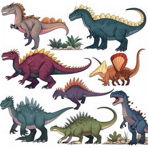 Premium AI Image | A collection of dinosaurs from the jurassic park series.