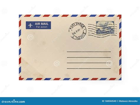 Old Paper Envelope for Letter - Front Side with Stamp. Stock Photo ...