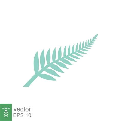 Fern Icon Simple Flat Style Leaf Logo Nz Kiwi Maori Silhouette