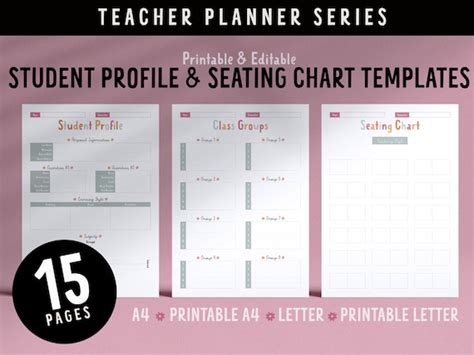 Fillable Printable Student Profile Student List And Seating Etsy