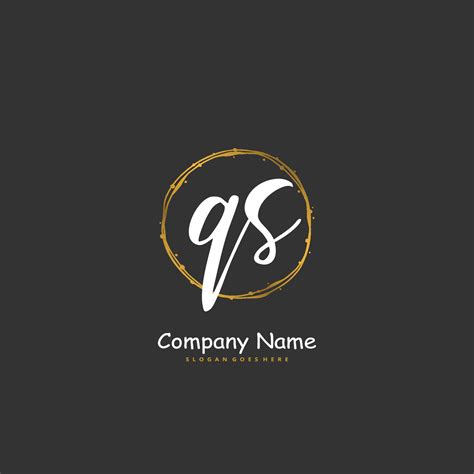 Qs Initial Handwriting And Signature Logo Design With Circle Beautiful