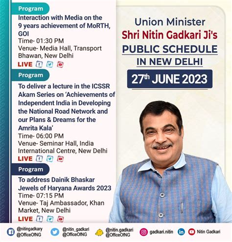 Nitin Gadkari On Twitter Rt Officeofng Union Minister Shri Nitin