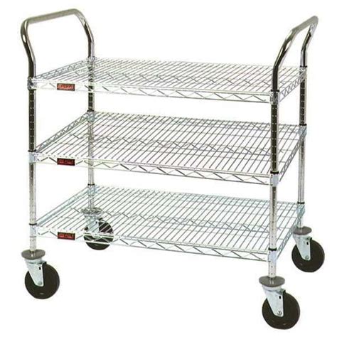 U3 2436s Heavy Duty Stainless Steel 3 Shelf Utility Cart Correct Products