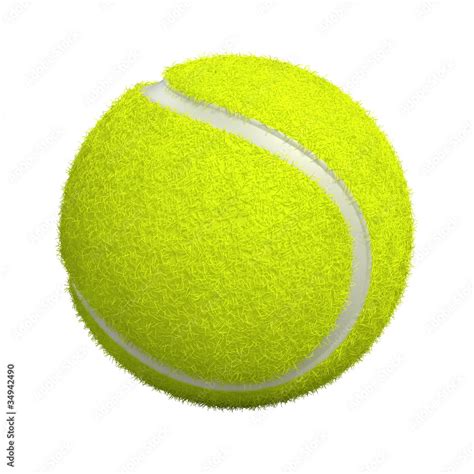 Tennis ball isolated on white - 3d render Stock Illustration | Adobe Stock