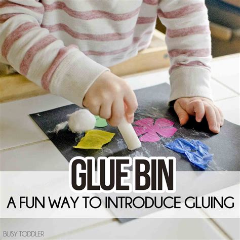 skill practice glue stick activity bin busy toddler