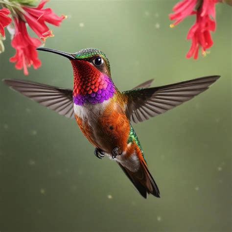 Premium Photo | Green Violet ear Hummingbird flying