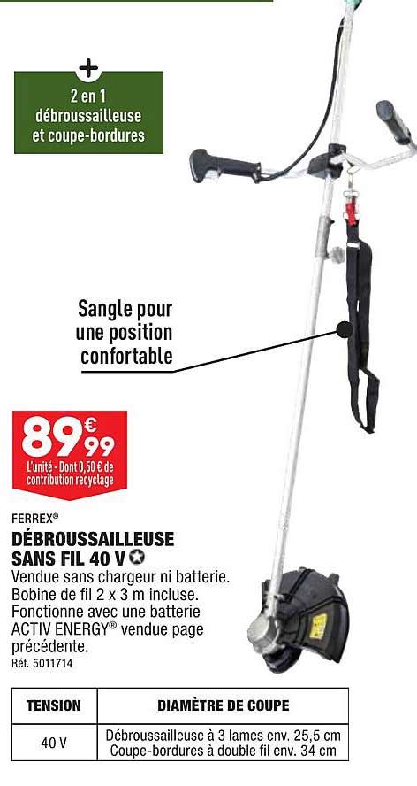 Promo D Broussailleuse Sans Fil V Ferrex Chez Aldi Icatalogue Fr