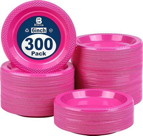 Amazon Breroa Pieces Hot Pink Plastic Plates Inch Disposable