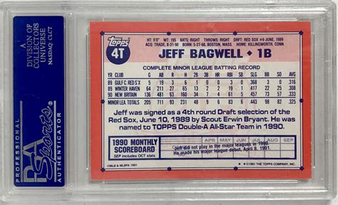 Lot Detail 1991 Jeff Bagwell Topps Traded 4T Rookie Card PSA