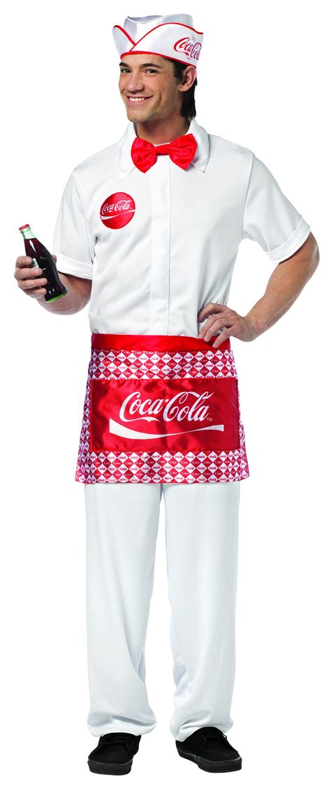 Coca Cola Soda Jerk 50s Adult Costume - Mr. Costumes