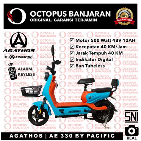 Jual Sepeda Listrik Agathos Ae 330 500 Ori Bergaransi Resmi Shopee