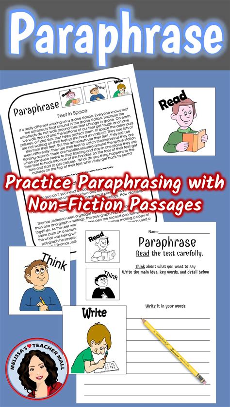 Paraphrase Activity 3 Easy Steps To Paraphrasing Non Fiction Paraphrasing Activities Teaching