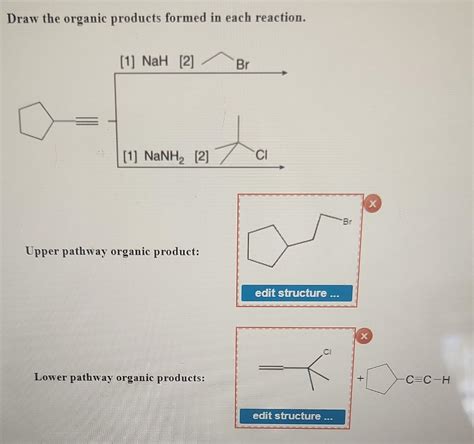 Solved Draw The Organic Products Formed In Each Reac