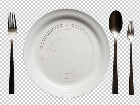 premium psd objects  spoons knives  forks   plate