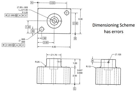 Solved Fix the dimensions on the drawing using proper | Chegg.com