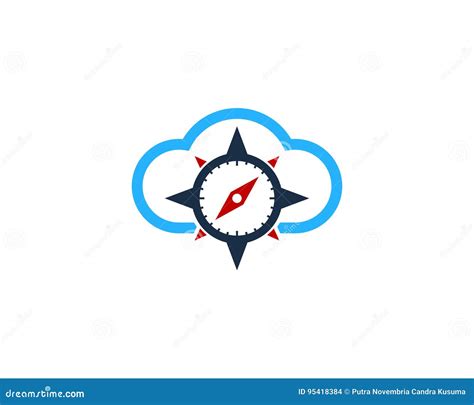 Cloud Compass Icon Logo Design Element Stock Vector Illustration Of