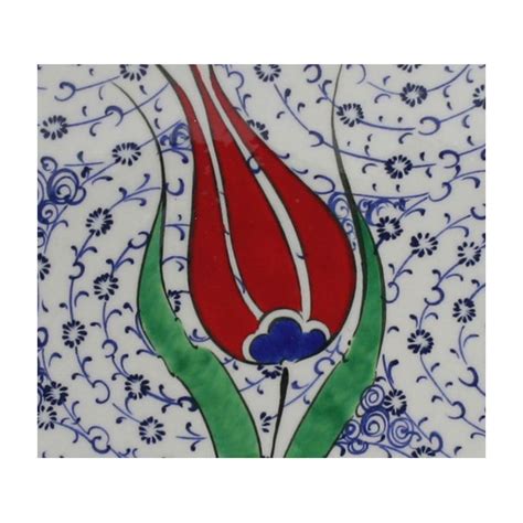 Iznik Design Ceramic Plate Halic With Tulip