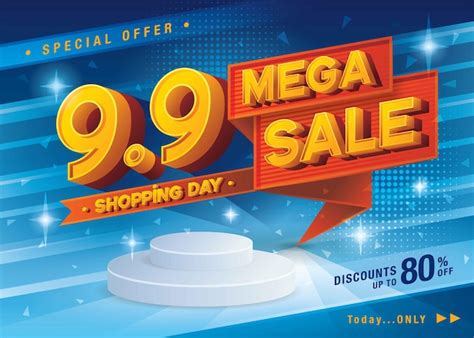 Premium Vector 99 Shopping Day Mega Sale Banner Template Design