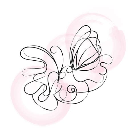 Un Dibujo De Una Mariposa Con Un Remolino Rosa Y Rosa En El Medio