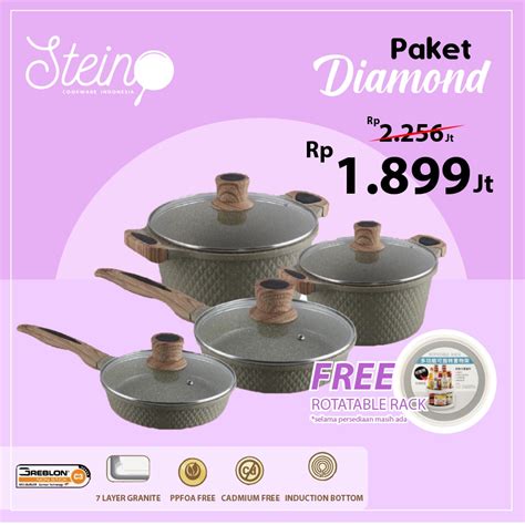 Jual STEINCOOKWARE STEIN COOKWARE PAKET DIAMOND SERIES CASSEROLE 20