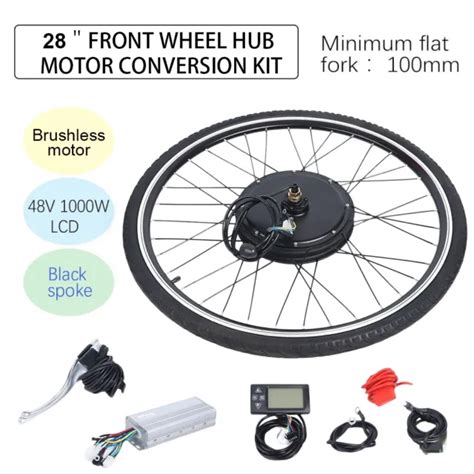 28 ZOLL 1000W 48V Elektrofahrrad Vorderrad Umbausatz E Bike Conversion