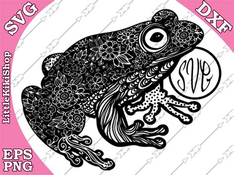 Frog Monogram Svg Mandala Frog Svg Frog Cut Etsy Australia