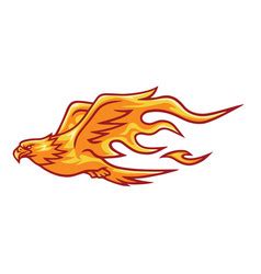 Eagle Head Fire Flame Logo Mascot Design Vector Image