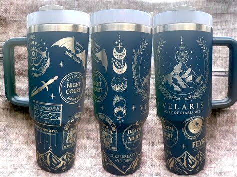 40 Oz Velaris Tumbler With Handle Acotar Merchcity Of Starlight T Laser Engraved Insulated