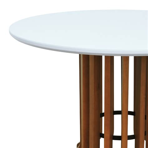 Mesa de Jantar Denver Amêndoa Tampo MDF vidro Tampo Ø120 MDF