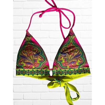 Victorias Secret Women S Size S Triangle Bikini Swimsuit Top Neon