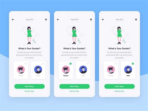 Gender Selection Ui Design Mobile App Gender Selection Mobile App Design Inspiration