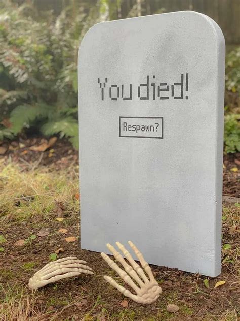 Super Easy DIY Halloween Tombstones - The Handyman's Daughter