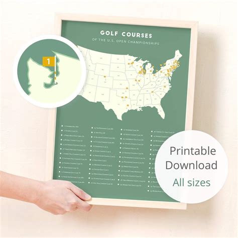 Printable Golf Course Map Golf Course Poster Golf Digital Download