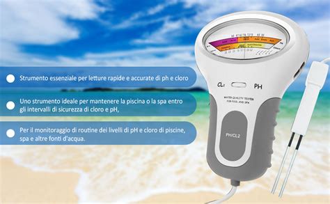 Mengtech Tester Digitale di cloro qualità dell Acqua PH CL con Sonda