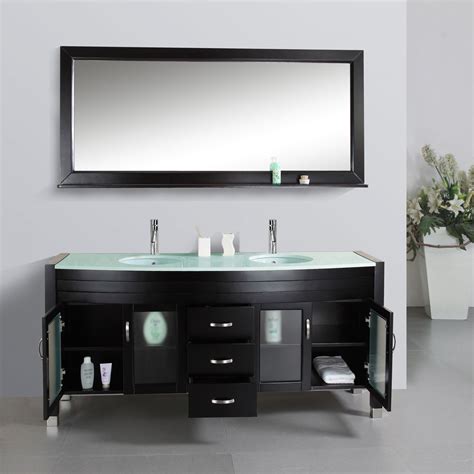 71" Ava Double Sink Vanity - Glass Top - Bathgems.com