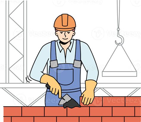 Male Builder Working At Construction Site Png