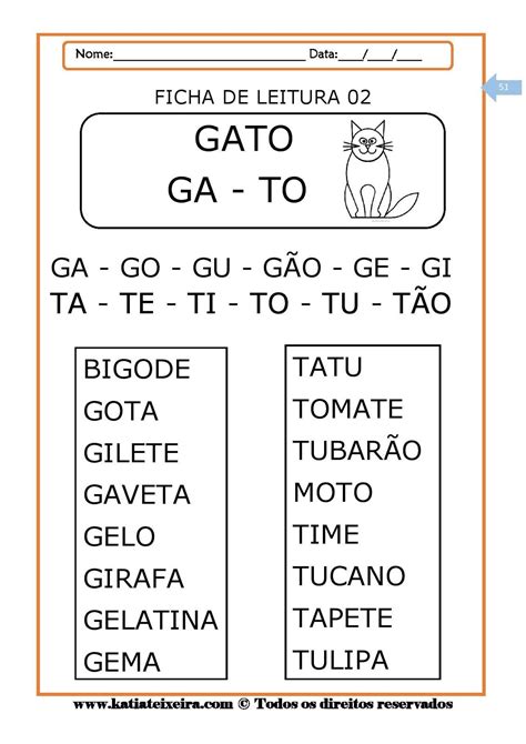 Atividades Para Jardim Trabalhando A Ficha Do Gato Ca Atividades De